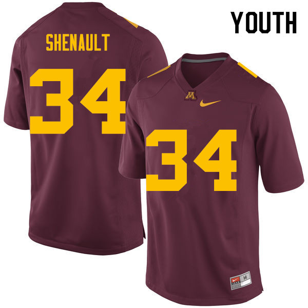 Youth #34 Antonio Shenault Minnesota Golden Gophers College Football Jerseys Sale-Maroon